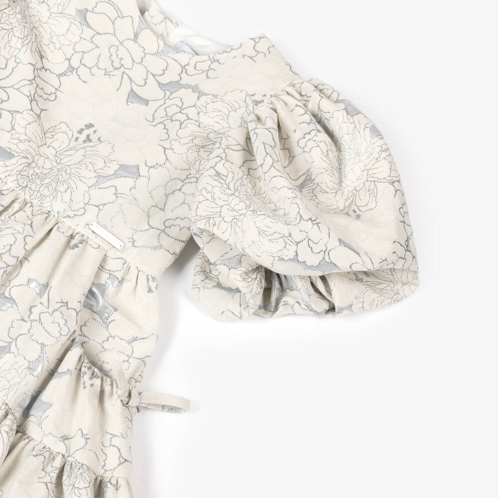 Jessie and James London-Кремовое цветочное жаккардовое платье для девочек | Childrensalon Outlet
