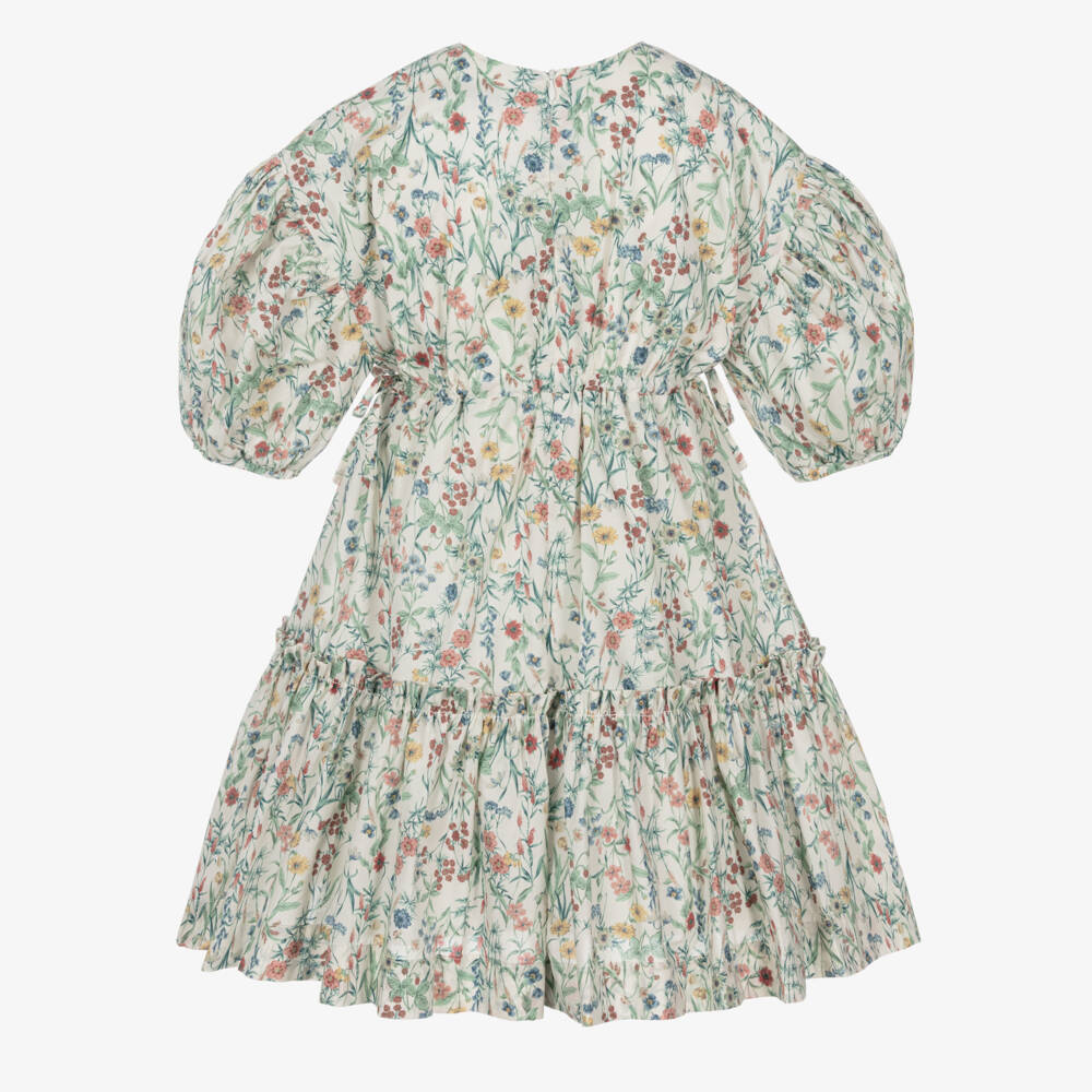 Jessie and James London-فستان قطن بنقشة ورود لون عاجي | Childrensalon Outlet