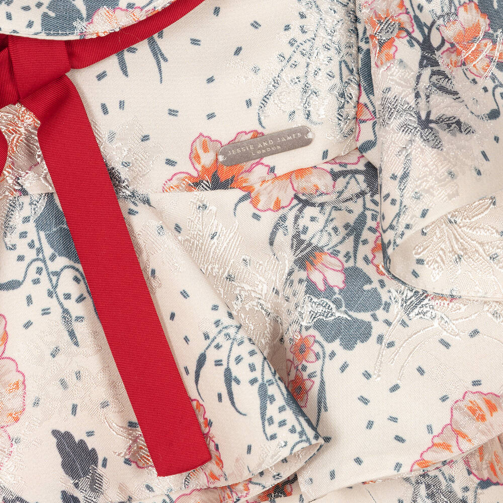 Jessie and James London-Кремовое платье в цветочек с рюшами для девочек | Childrensalon Outlet