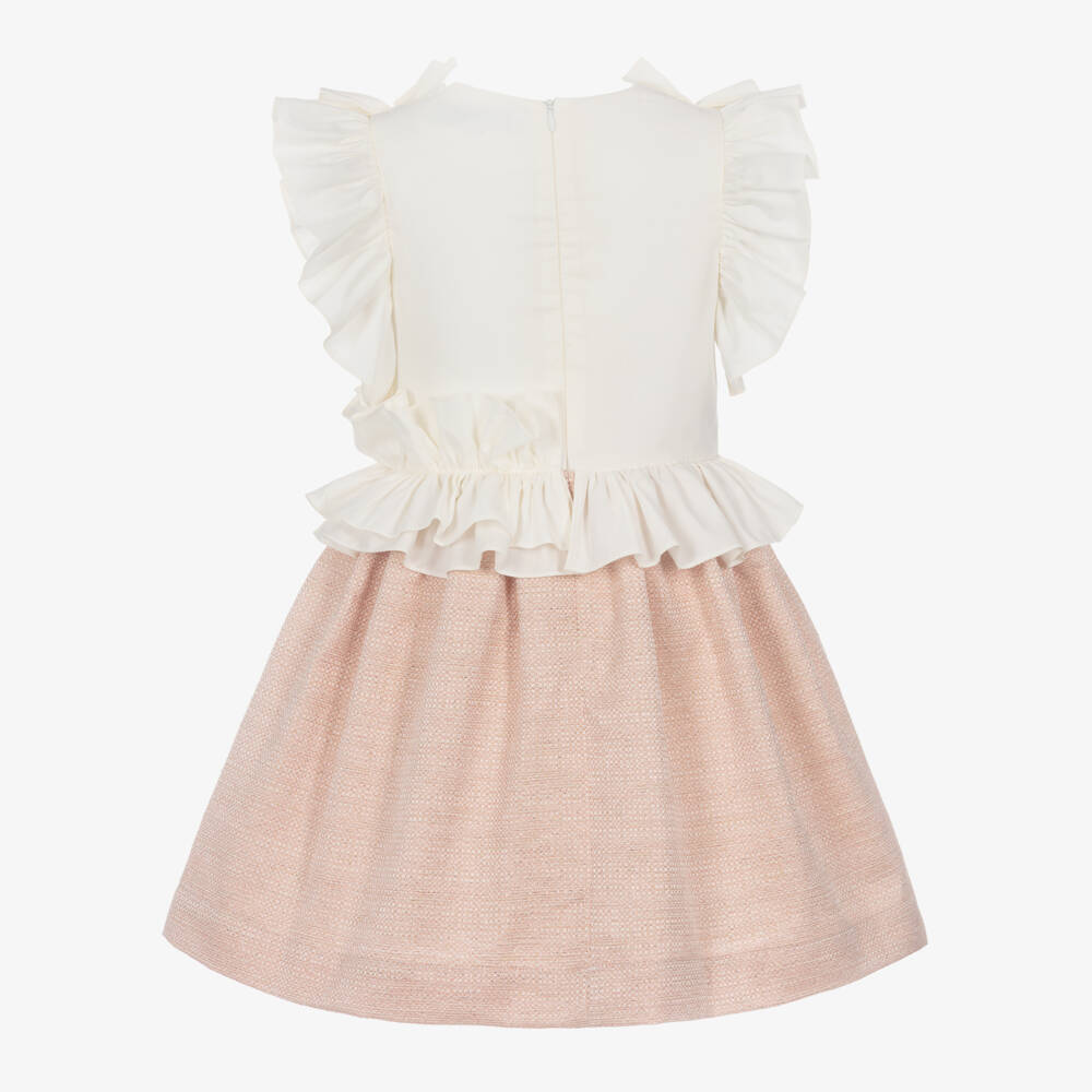 Jessie and James London-Girls Ivory & Pink Glitter Ruffle Dress | Childrensalon Outlet