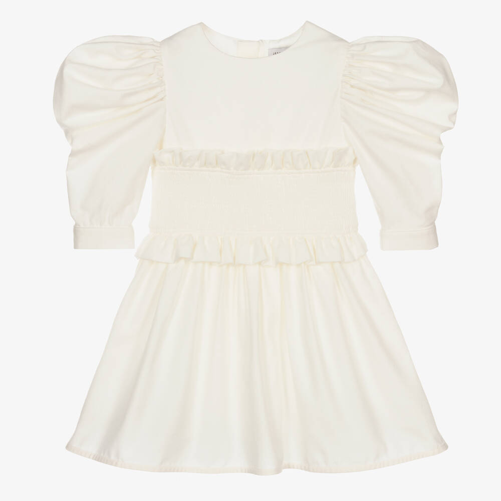 Jessie and James London - Girls Ivory Twill Dress | Childrensalon