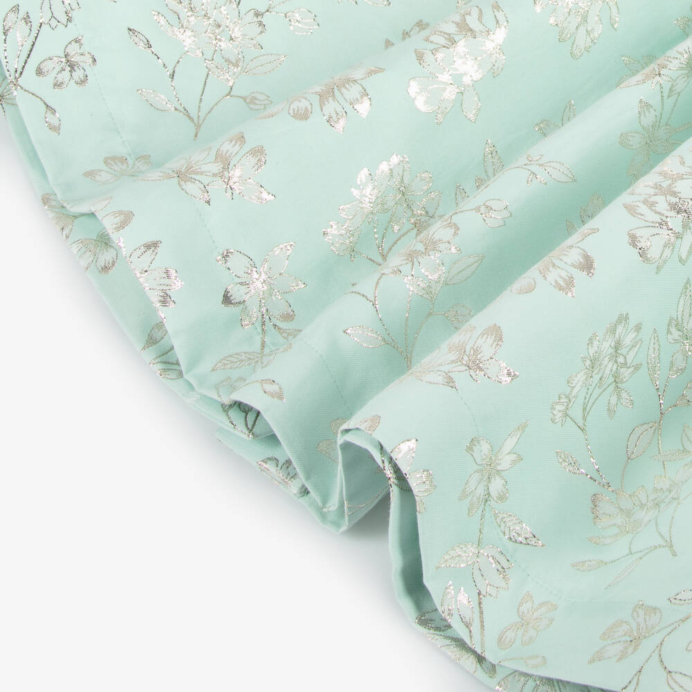 Jessie and James London-فستان بناتي باللون النعناعي والعاجي مزين بالورود | Childrensalon Outlet