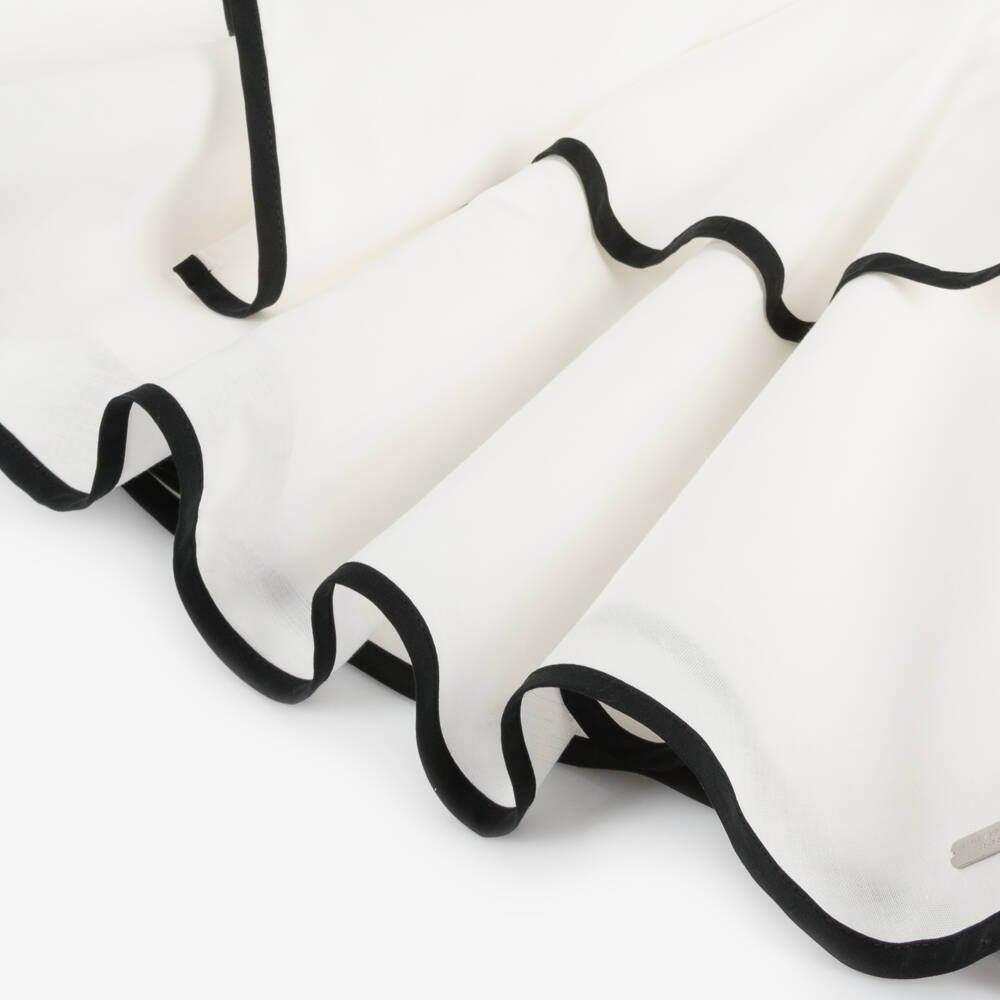 Jessie and James London-Girls Monochrome Twill Ruffle Dress | Childrensalon Outlet