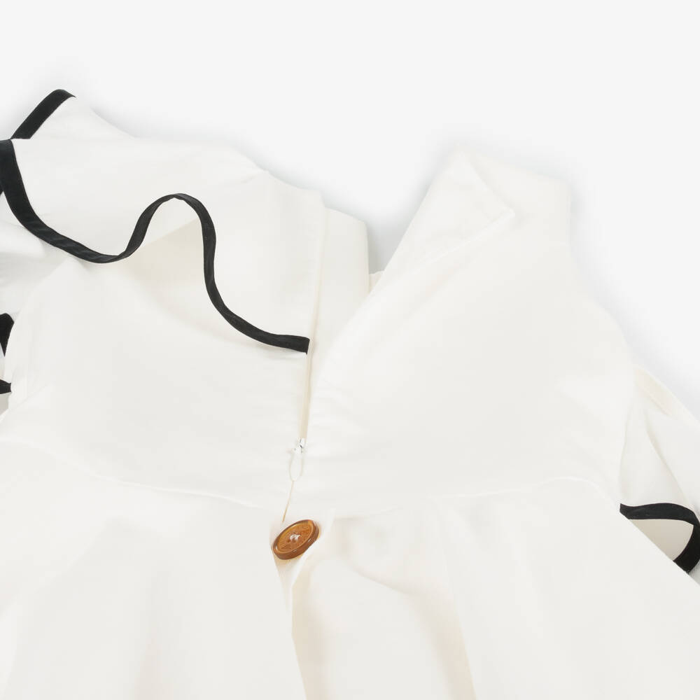 Jessie and James London-Girls Monochrome Twill Ruffle Dress | Childrensalon Outlet