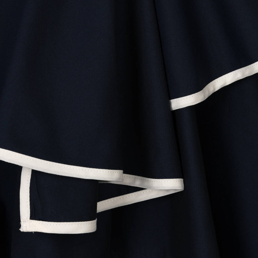Jessie and James London-Girls Navy Blue Asymmetric Ruffle Dress | Childrensalon Outlet