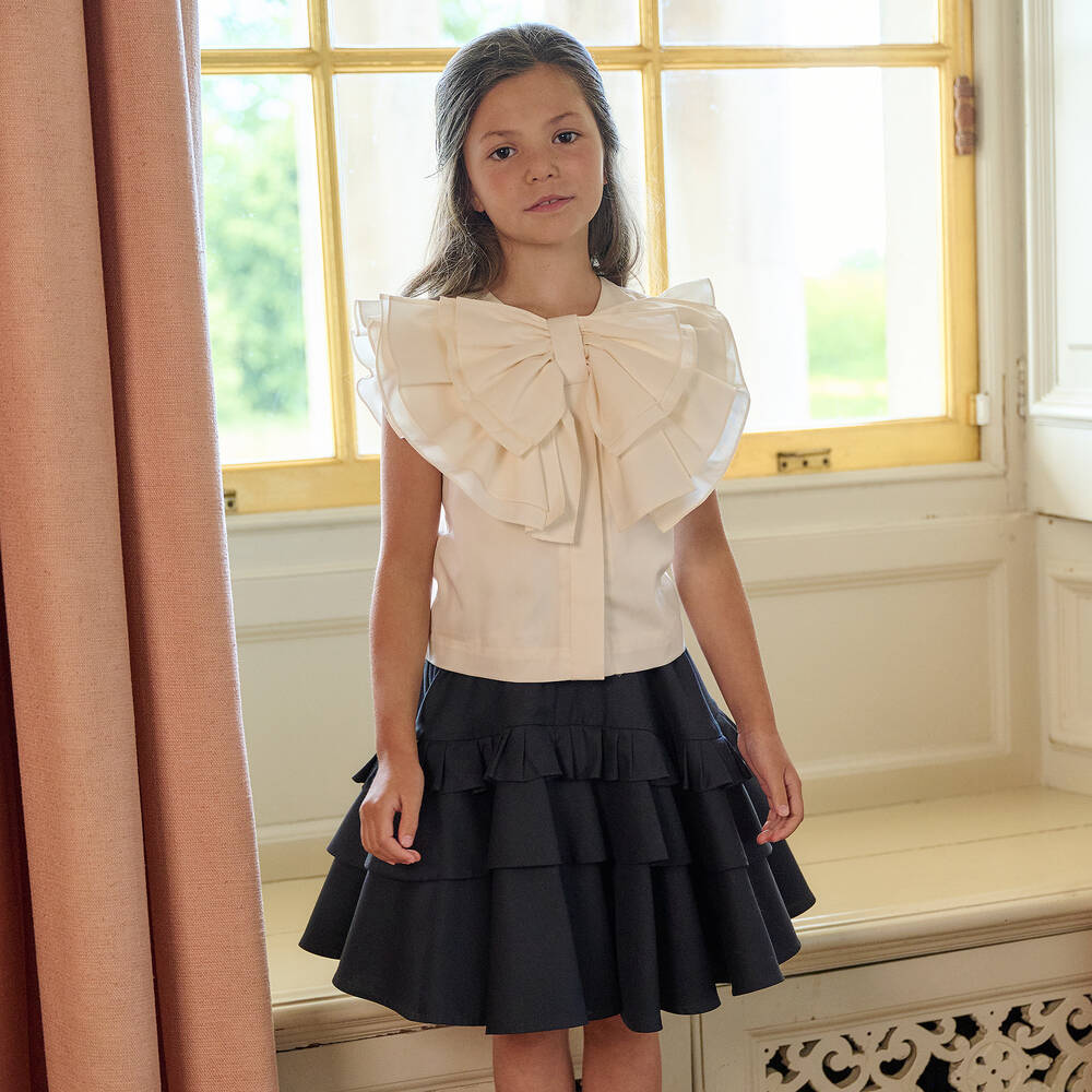 Jessie and James London-Синяя хлопковая юбка для девочек | Childrensalon Outlet