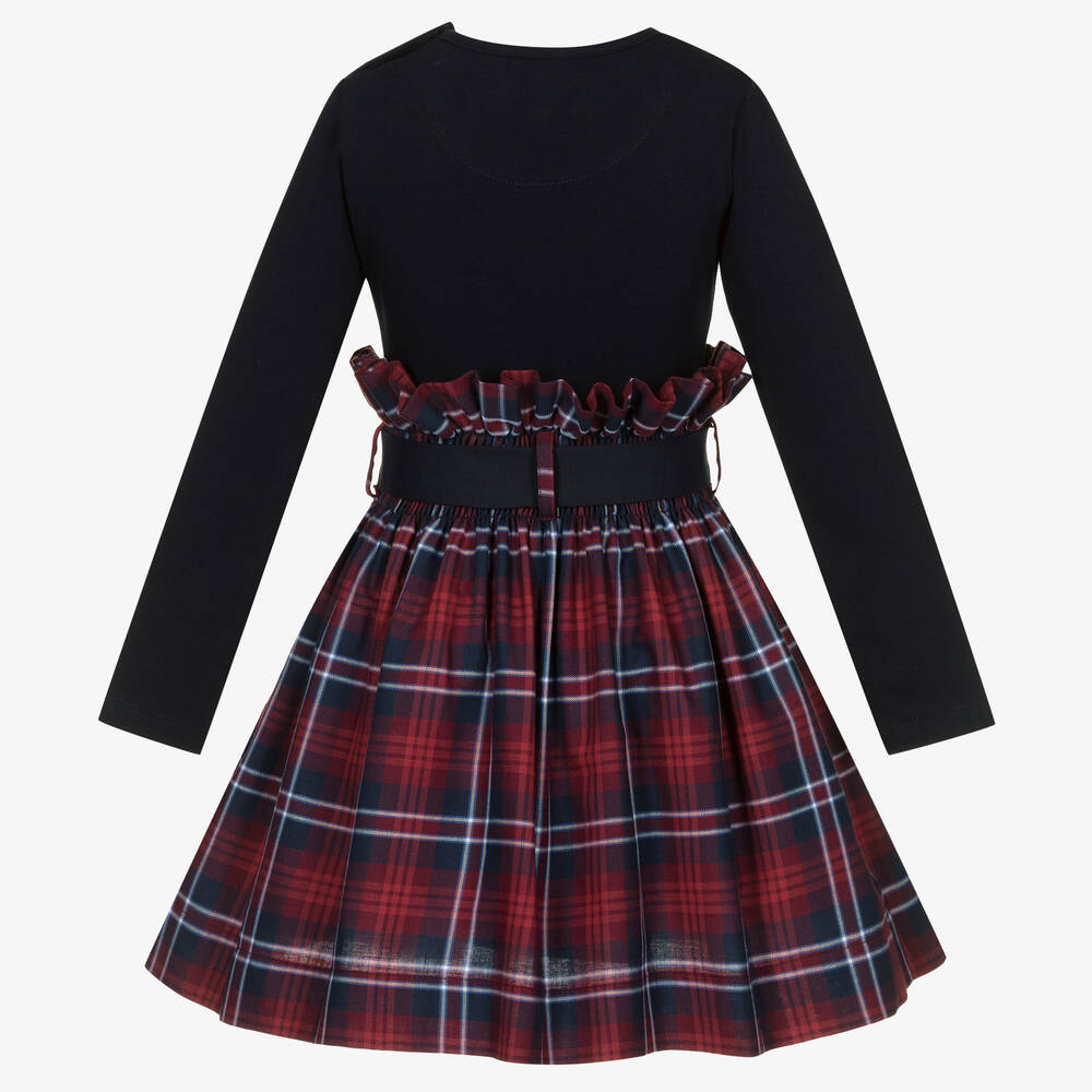 Jessie and James London-Синее платье в шотландскую клетку для девочек | Childrensalon Outlet