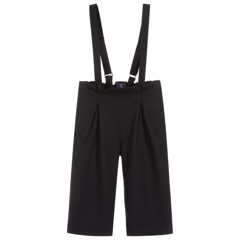 Jessie and James London - Girls Navy Blue Wide Trousers | Childrensalon