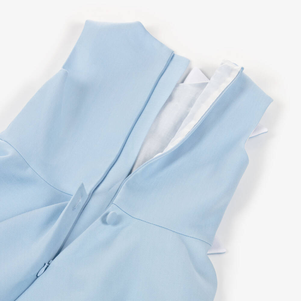 Jessie and James London-Girls Pale Blue Dress with 3D Butterfly Appliqués | Childrensalon Outlet