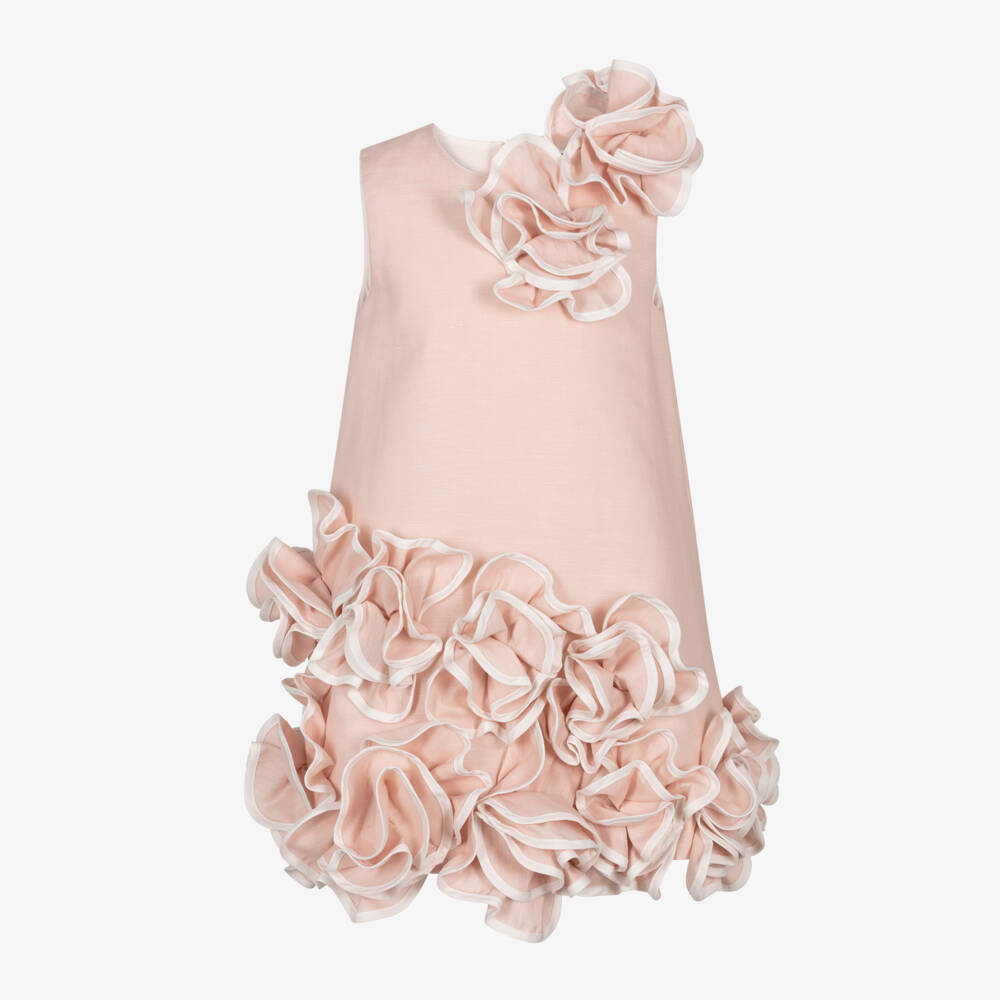 Jessie and James London-Girls Pastel Pink Statement Ruffle Dress | Childrensalon Outlet