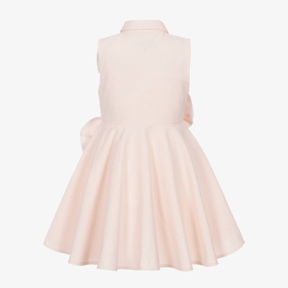 Jessie and James London-Girls Pink 3D Flower Cotton Dress | Childrensalon Outlet