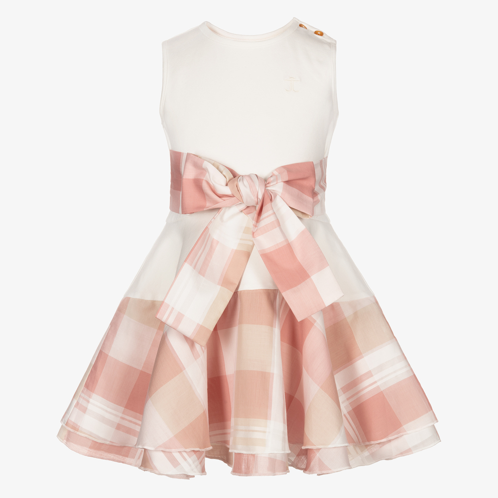 Jessie and James London-Girls Pink Check Circle Dress | Childrensalon Outlet