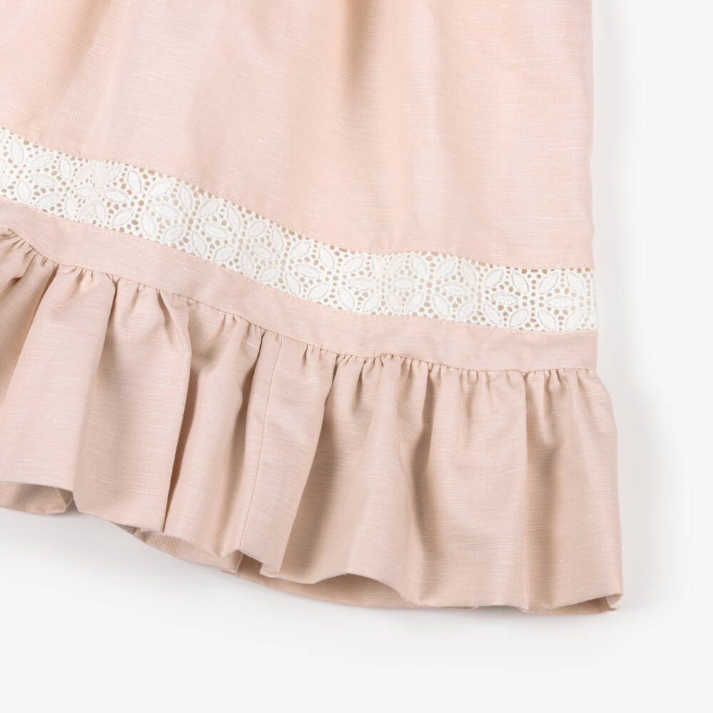 Jessie and James London-Girls Pink Cotton Dress with Lace Trims | Childrensalon Outlet