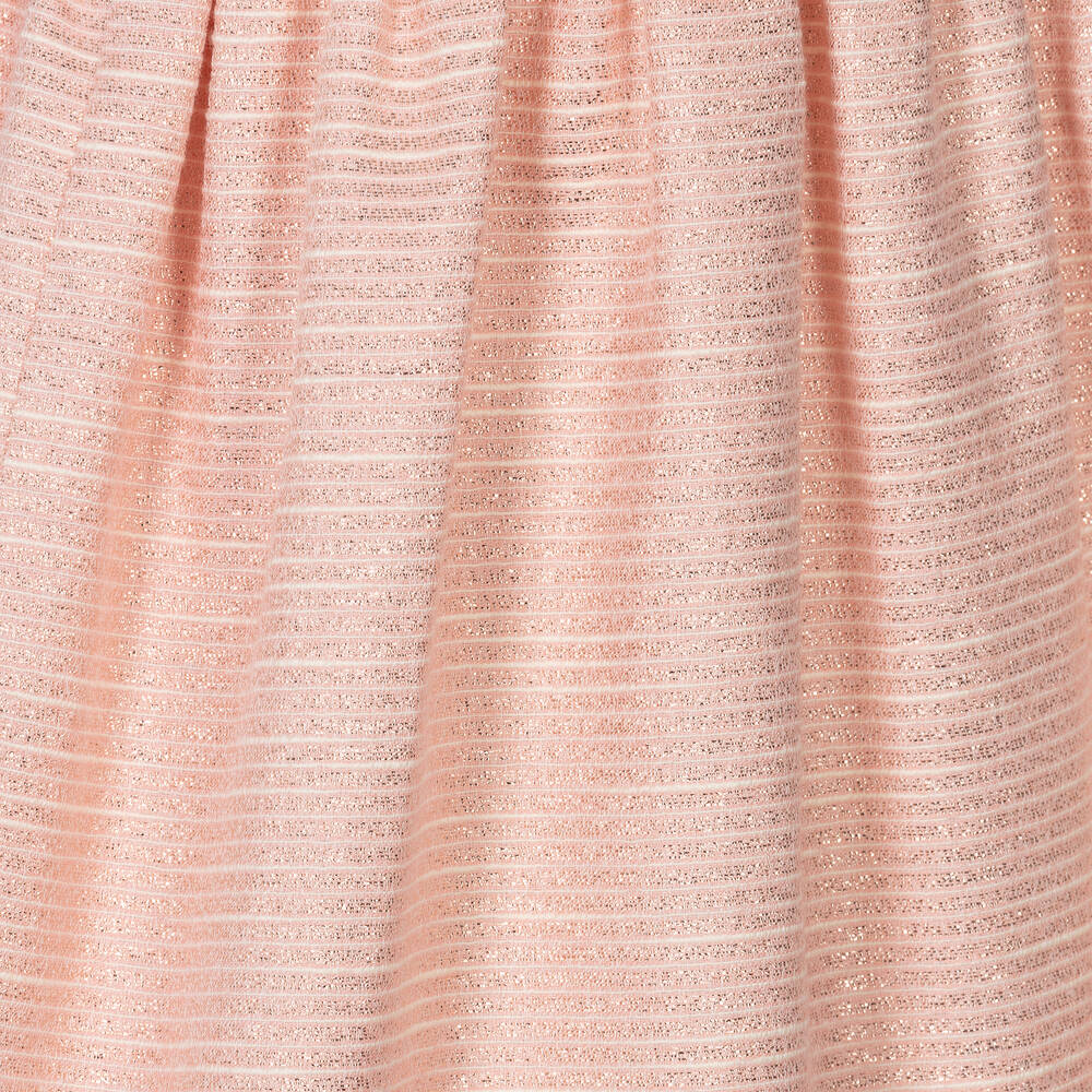 Jessie and James London-Girls Pink Cotton Lurex Striped Dress | Childrensalon Outlet