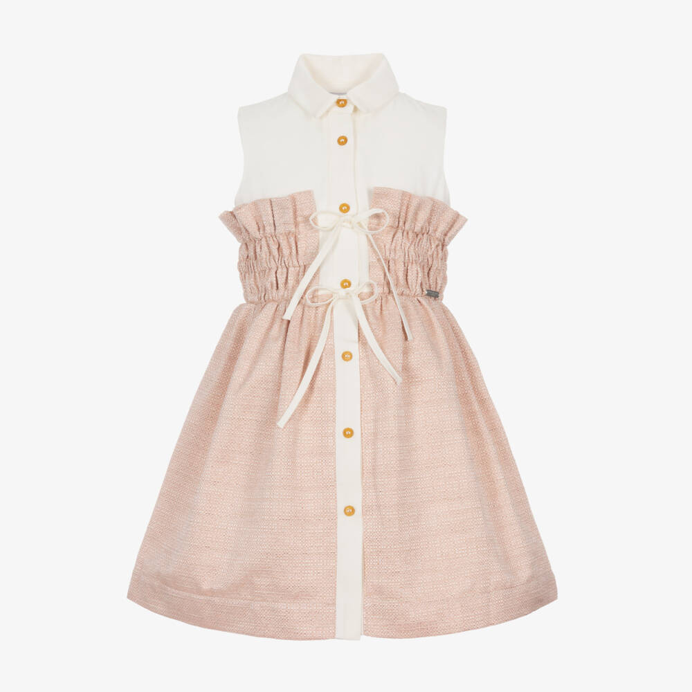 Jessie and James London-Girls Pink Ruched Waist Dress | Childrensalon Outlet