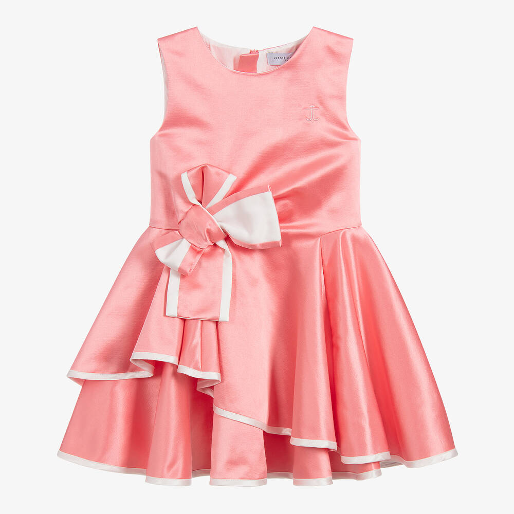 Jessie and James London - Girls Pink Satin Dress | Childrensalon