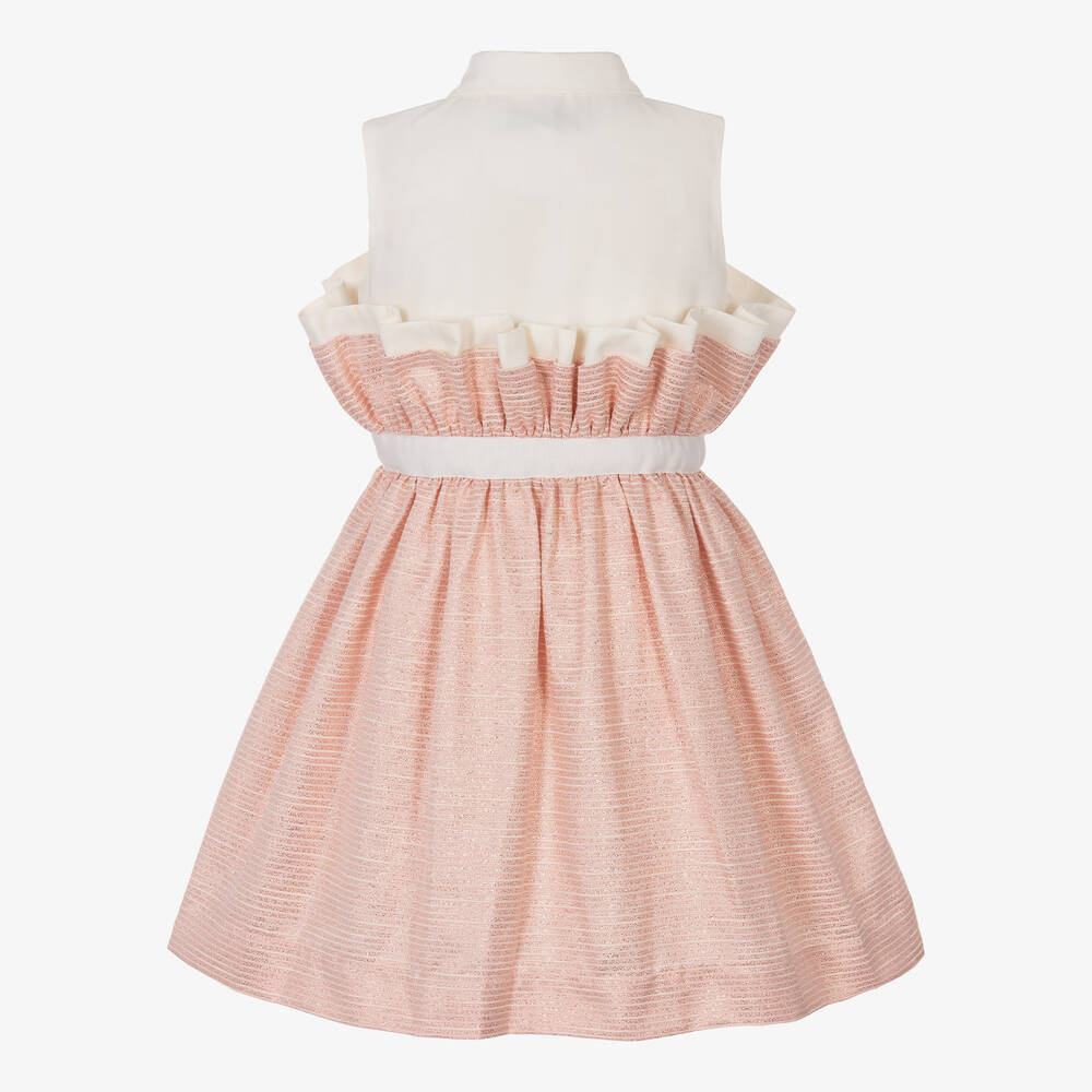 Jessie and James London-Розовое хлопковое платье в полоску | Childrensalon Outlet