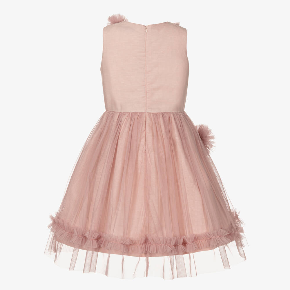 Jessie and James London-Girls Pink Tulle Flower Dress | Childrensalon Outlet
