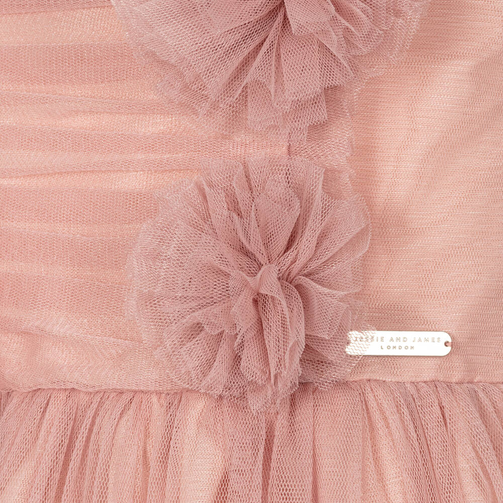 Jessie and James London-Girls Pink Tulle Flower Dress | Childrensalon Outlet