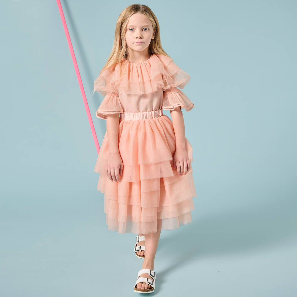 Jessie and James London-Girls Pink Tulle Layered Skirt | Childrensalon Outlet