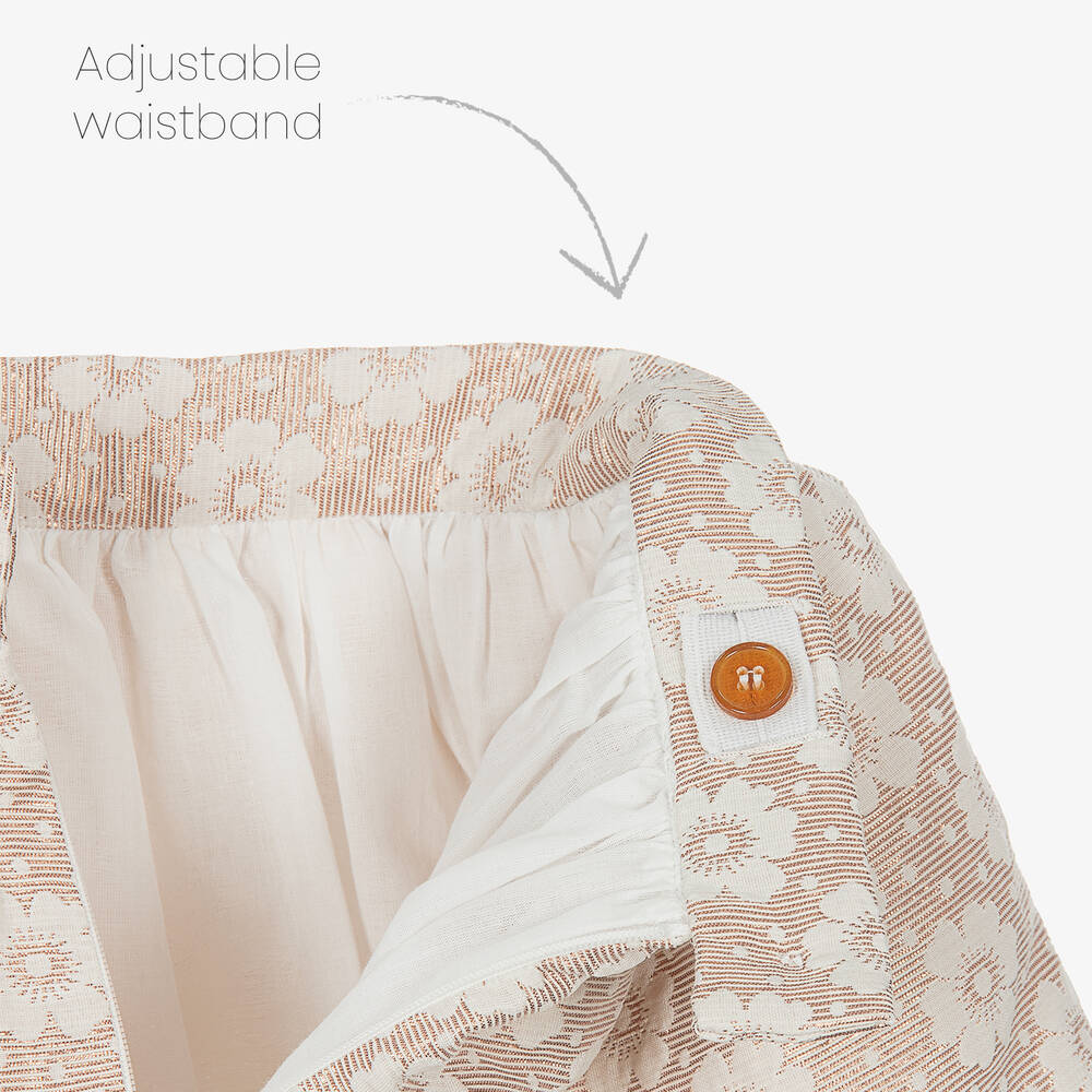 Jessie and James London-Girls Rose Gold Floral Jacquard Skirt | Childrensalon Outlet