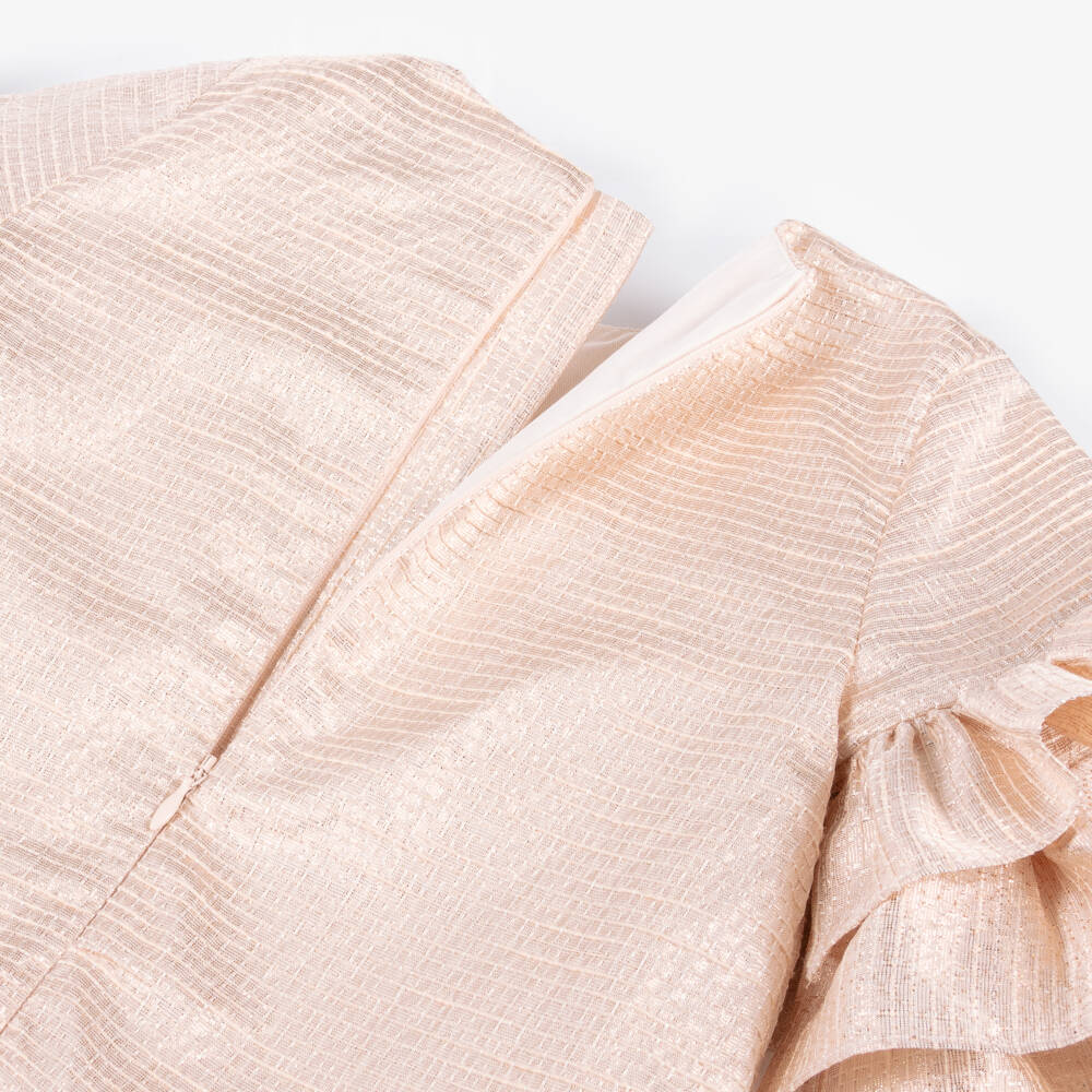 Jessie and James London-Girls Shimmering Pink Ruffle Dress | Childrensalon Outlet