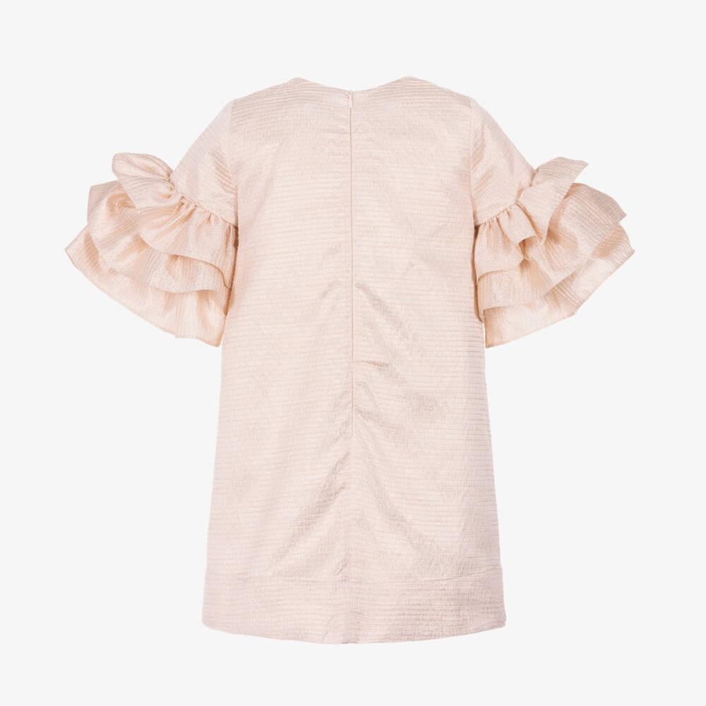 Jessie and James London-Girls Shimmering Pink Ruffle Dress | Childrensalon Outlet
