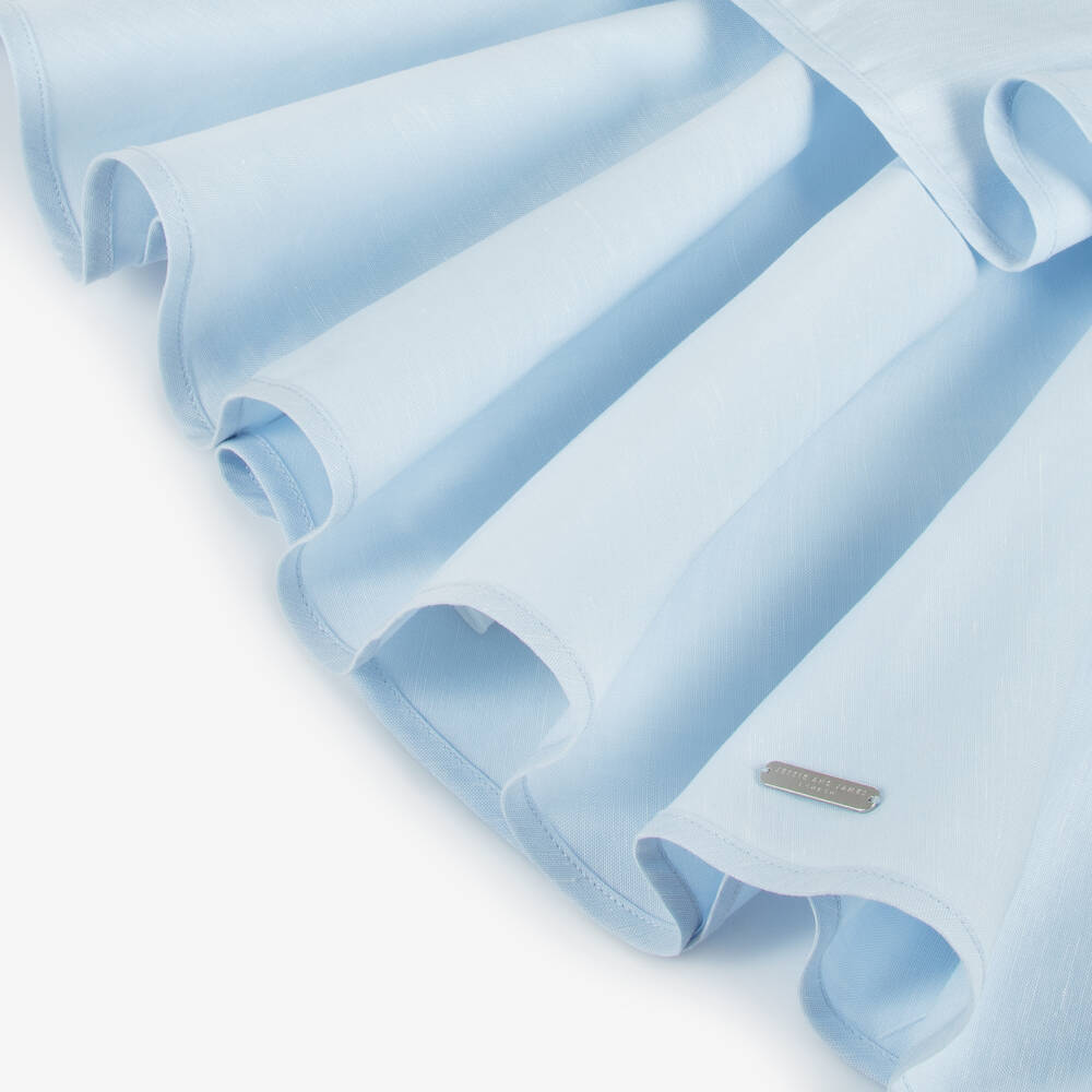 Jessie and James London-Girls Sky-Hued Cotton Ruffle Dress | Childrensalon Outlet