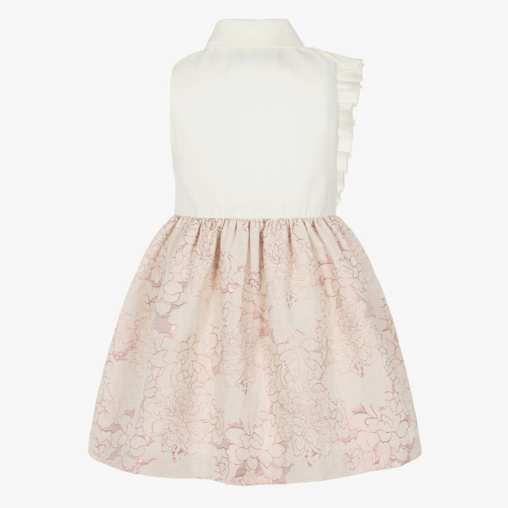 Jessie and James London-فستان عاجي وردي براق للبنات | Childrensalon Outlet