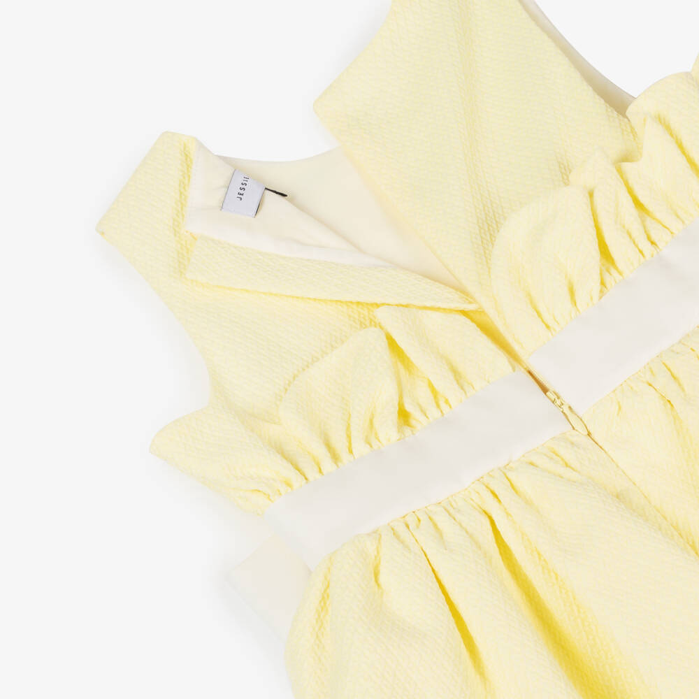 Jessie and James London-Girls Sunshine Scallop Ruffle Frock | Childrensalon Outlet
