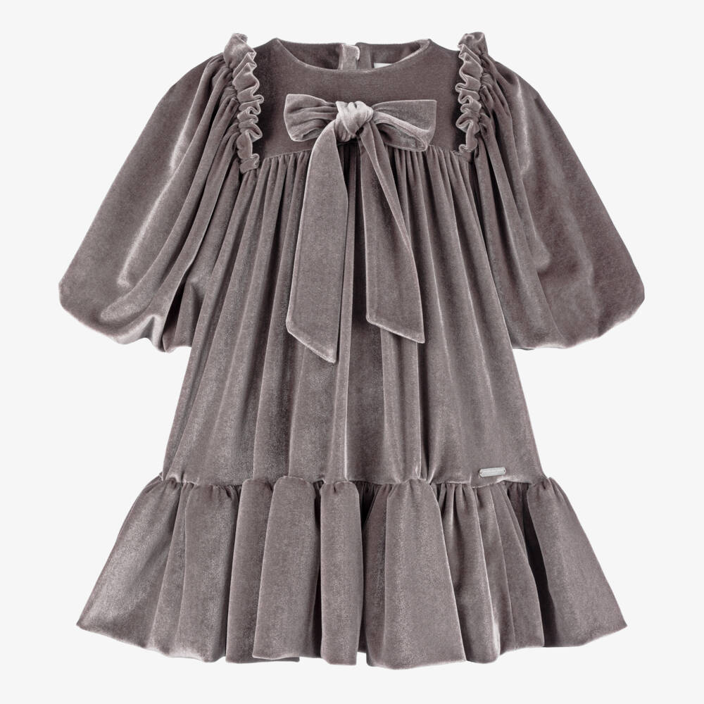 Jessie and James London-Girls Velvet Bow Dress | Childrensalon Outlet