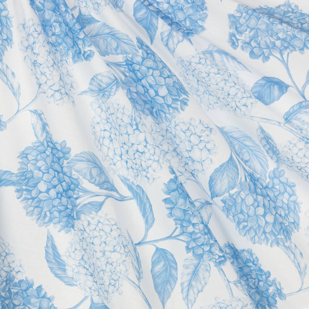 Jessie and James London-Girls White & Blue Floral Cotton Dress | Childrensalon Outlet