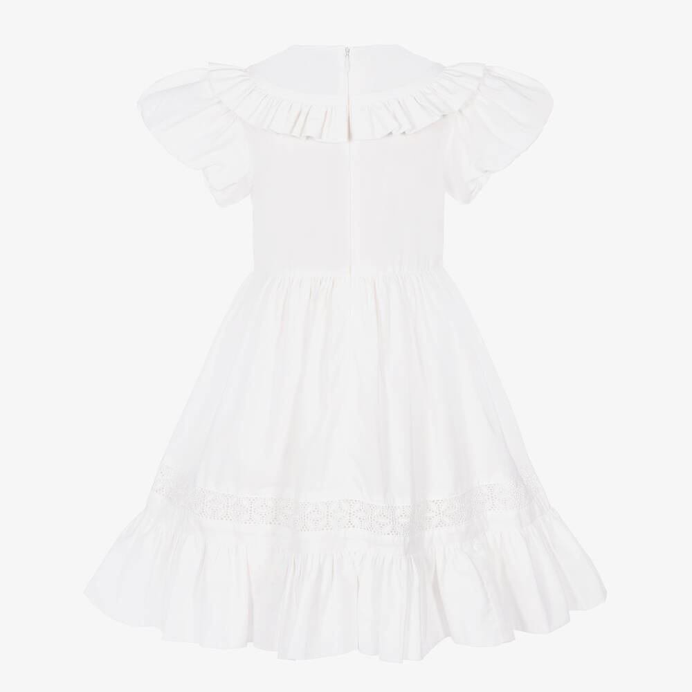 Jessie and James London-فستان قطن فوال لون أبيض | Childrensalon Outlet