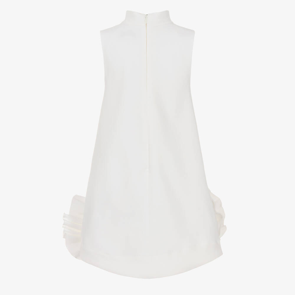 Jessie and James London-Girls White Cotton Floral Rosette Dress | Childrensalon Outlet