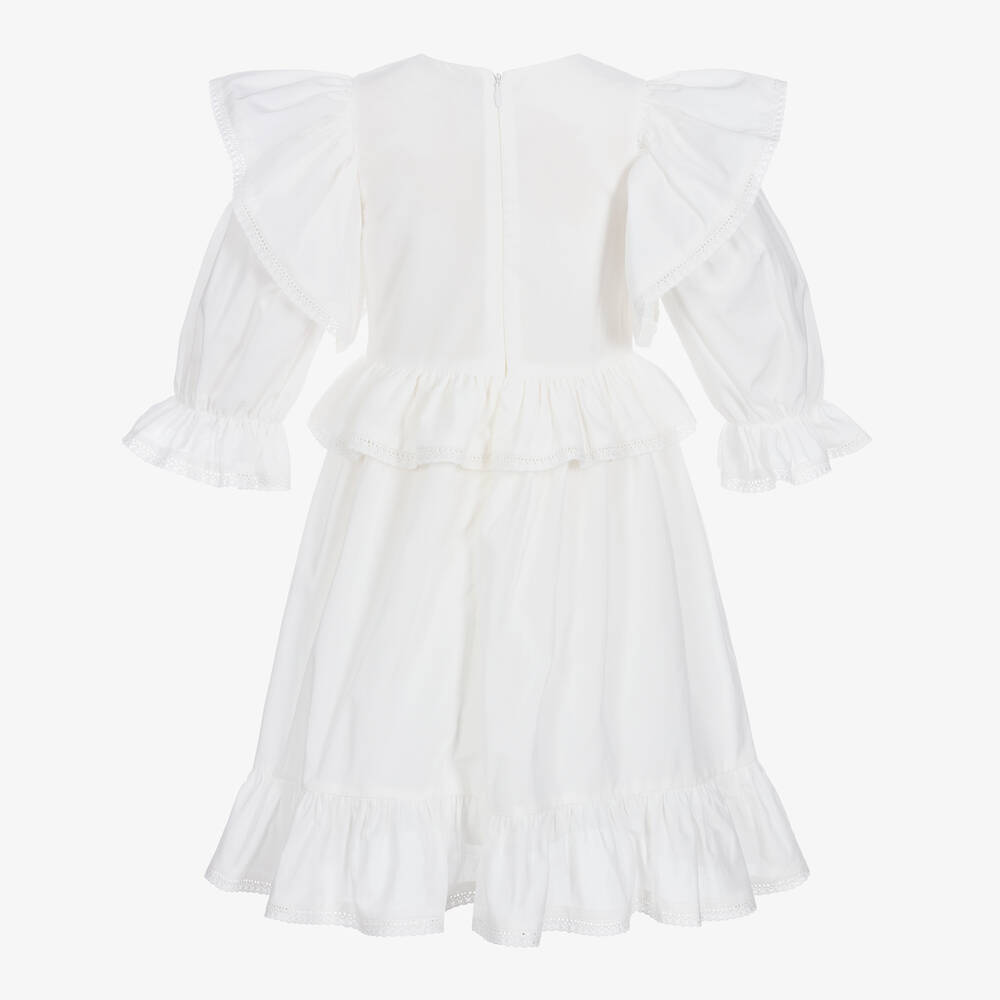 Jessie and James London-Белое хлопковое платье с вышивкой | Childrensalon Outlet