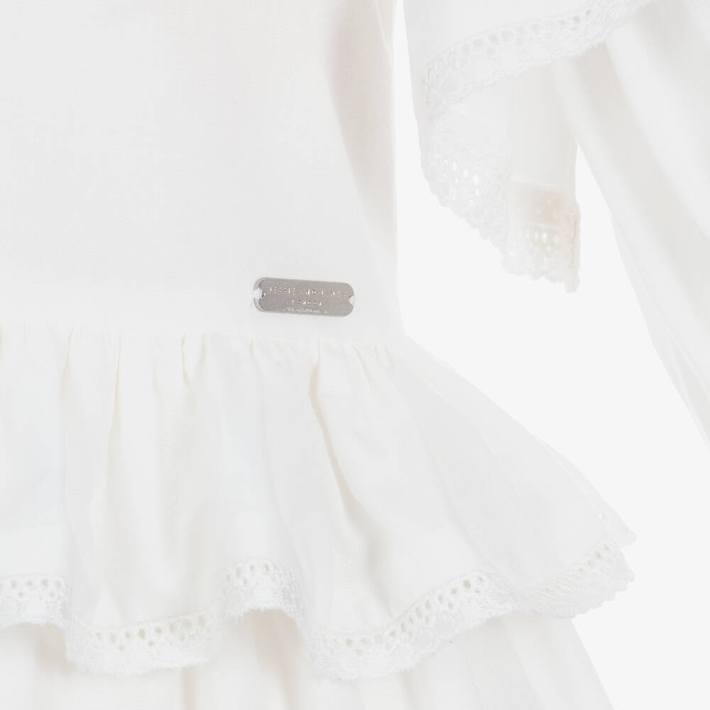 Jessie and James London-Белое хлопковое платье с вышивкой | Childrensalon Outlet