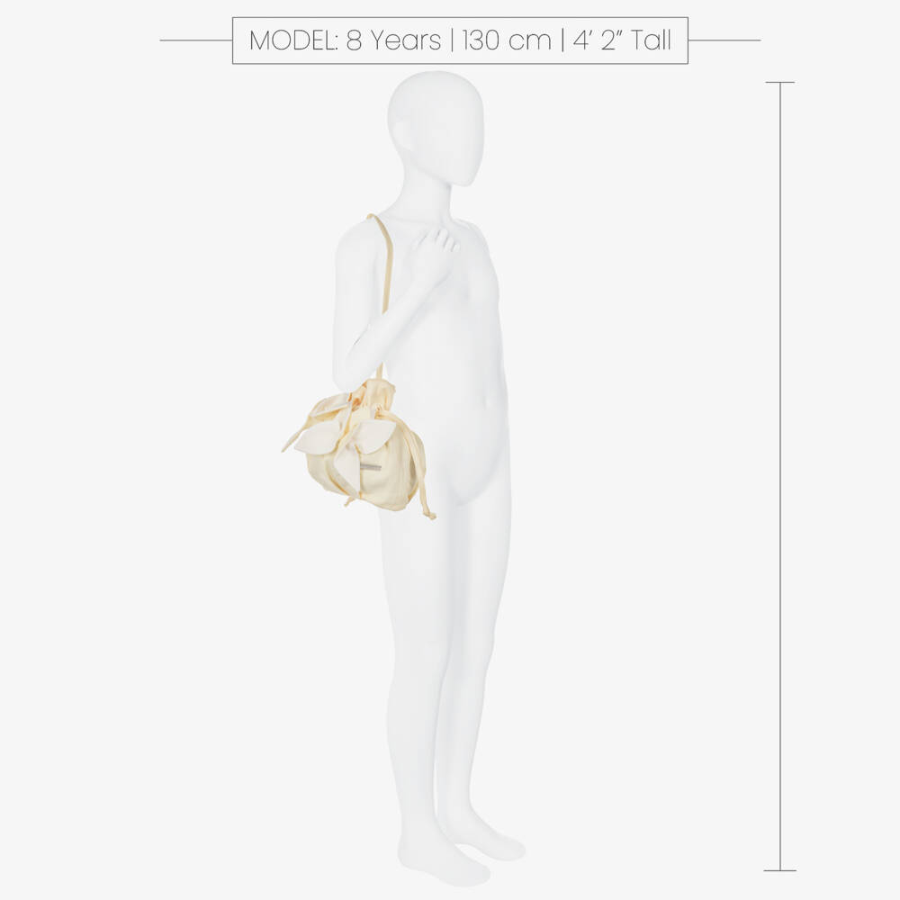Jessie and James London-Girls Yellow Cotton & Hemp Bag with Floral Appliqués | Childrensalon Outlet