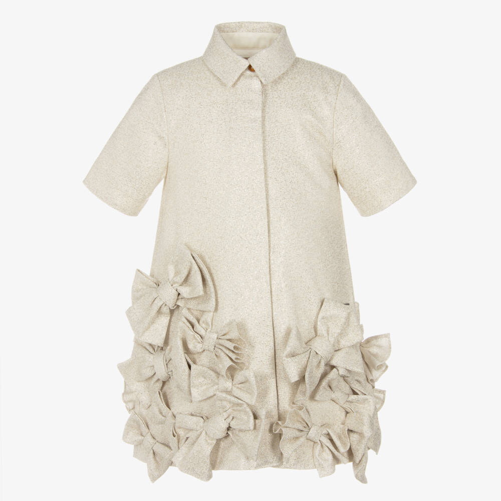 Jessie and James London-Golden Bow Accent Dress for Girls | Childrensalon Outlet