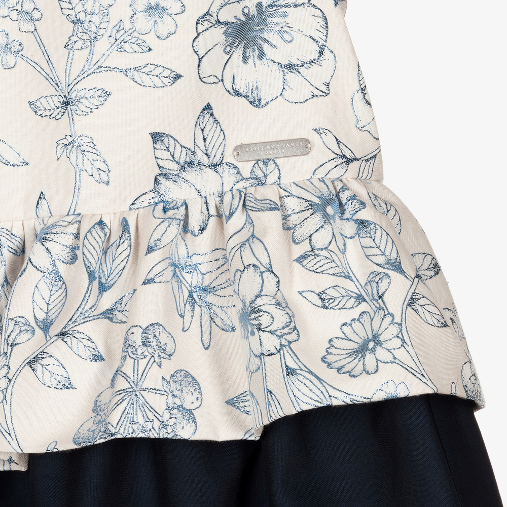 Jessie and James London-Кремово-синее платье с цветами | Childrensalon Outlet