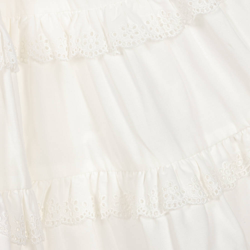Jessie and James London-Ivory Cotton Broderie Anglaise Dress | Childrensalon Outlet