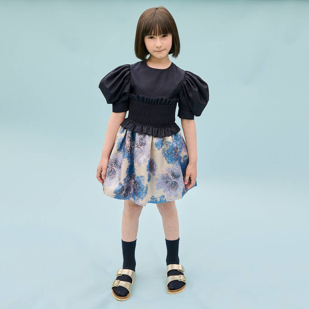 Jessie and James London-Cинее платье с цветочным рисунком | Childrensalon Outlet