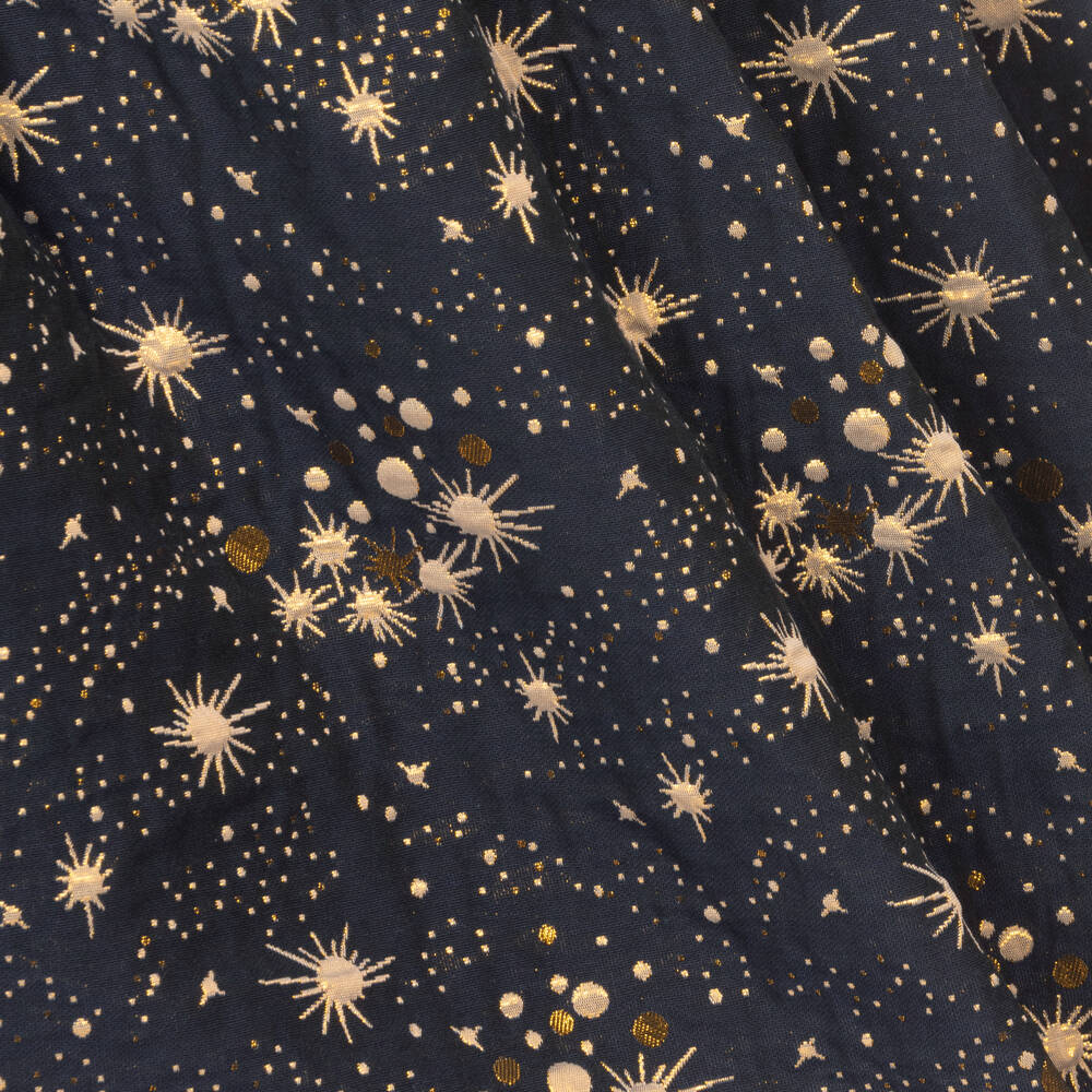 Jessie and James London-Navy Blue & Gold Cosmic Skirt | Childrensalon Outlet