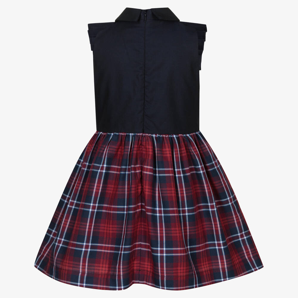Jessie and James London-Navy Blue & Tartan Dress | Childrensalon Outlet