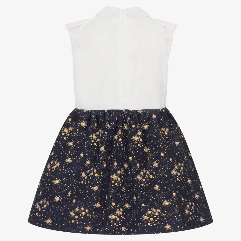Jessie and James London-Кремово-синее платье | Childrensalon Outlet