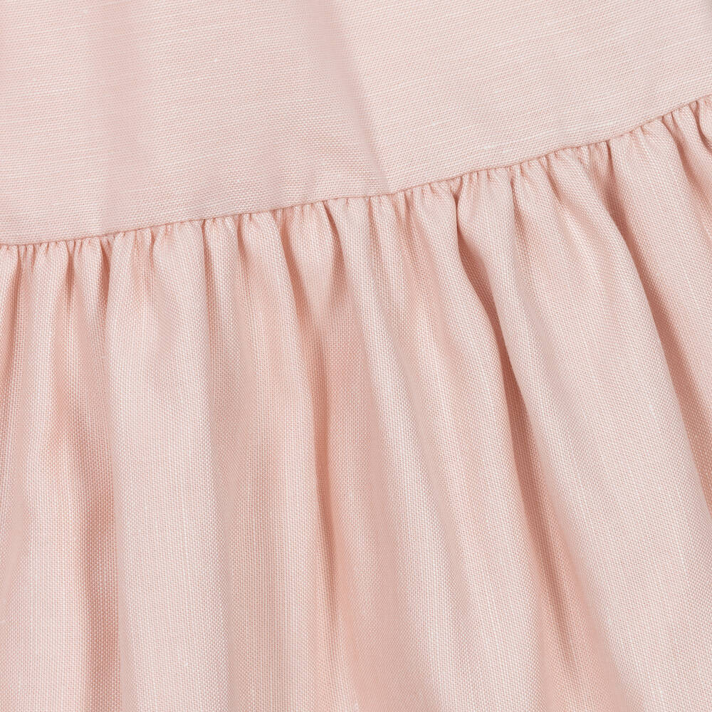 Jessie and James London-Розовое хлопковое платье с кружевным воротником | Childrensalon Outlet