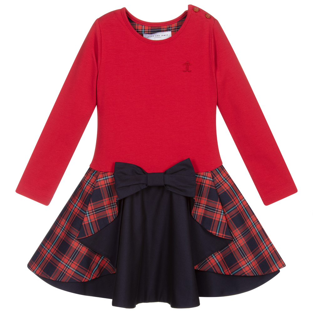 Jessie and James London - Красное платье в шотландскую клетку | Childrensalon