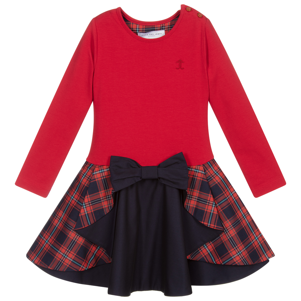 Jessie and James London - Robe rouge motifs écossais | Childrensalon