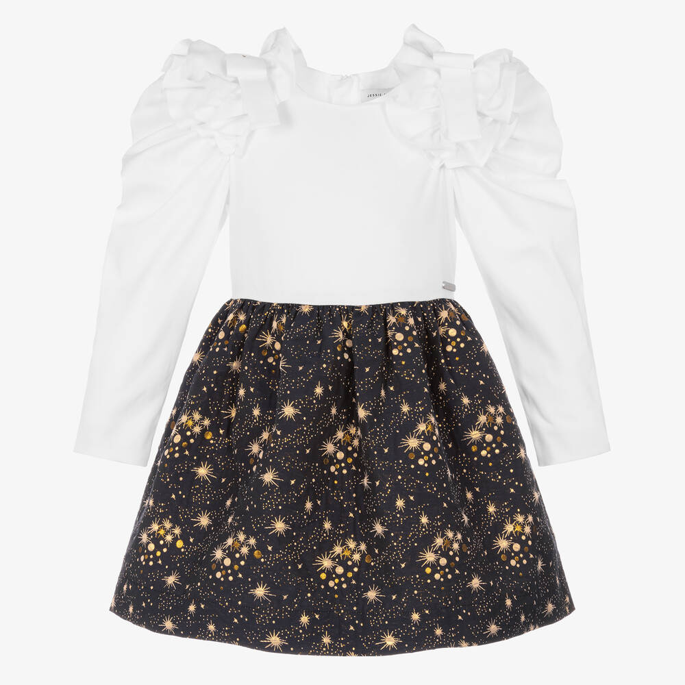 Jessie and James London-White & Blue Stars Dress | Childrensalon Outlet
