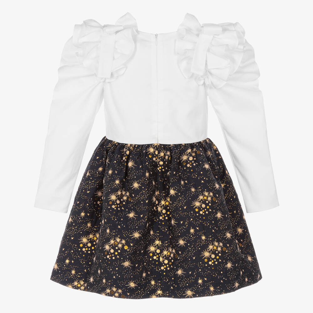 Jessie and James London-White & Blue Stars Dress | Childrensalon Outlet