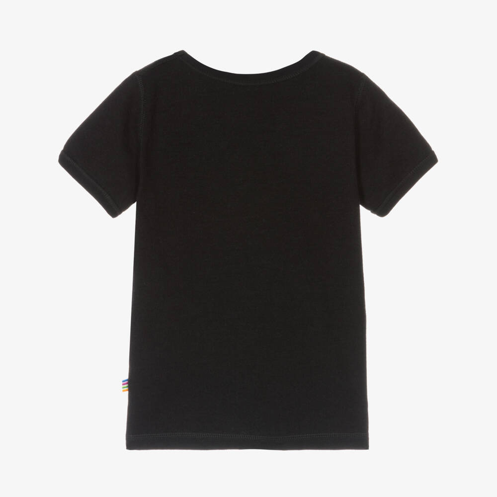 Joha-Black Wool Blend Thermal Tee | Childrensalon Outlet